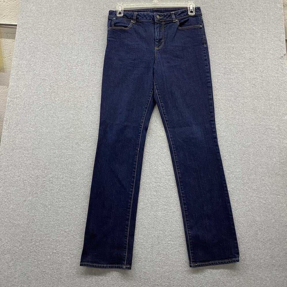 Talbots Jeans Womens 12 31 High Rise Heritage Straight Leg Classic Dark Indigo